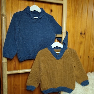 Modèle de tricot de pull pour enfants Caress Pull haut vers le bas Modèle de pull pour enfants Modèle de tricot PDF 0-14 ans image 3