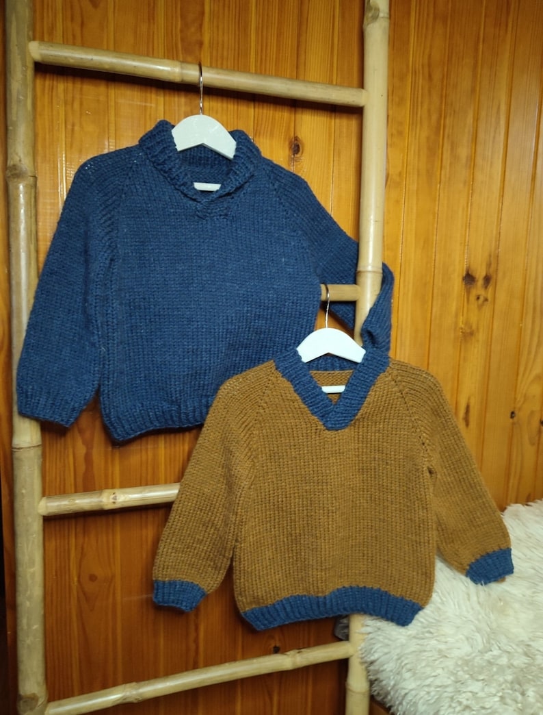 Modèle de tricot de pull pour enfants Caress Pull haut vers le bas Modèle de pull pour enfants Modèle de tricot PDF 0-14 ans image 3