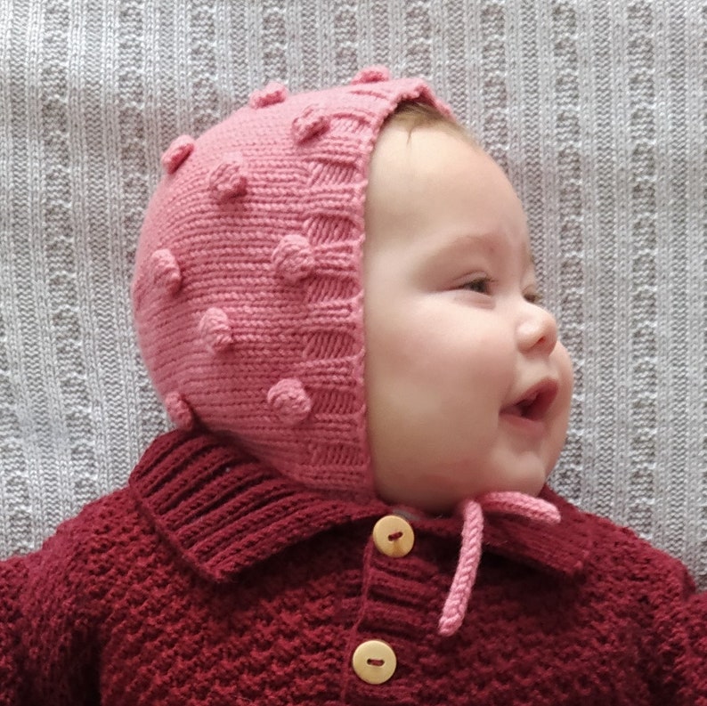 PDF Knitting Pattern Bobble Baby Bonnet Knitting Pattern 0-24 Months image 2