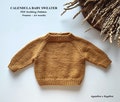 Calendula Baby Sweater Knitting Pattern | Top Down Sweater | PDF Knitting Pattern | Preemie-24 Months (English, Portuguese and Spanish)