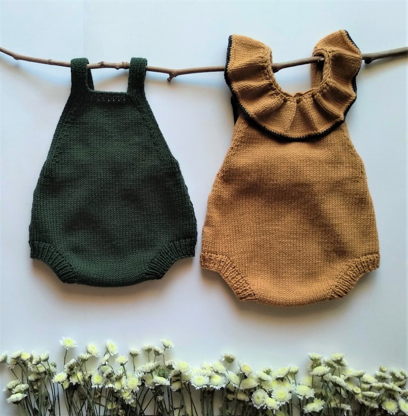 Fall Duo Baby Romper Knitting Pattern Baby Romper Pattern PDF Knitting Pattern 0-24 Months image 6