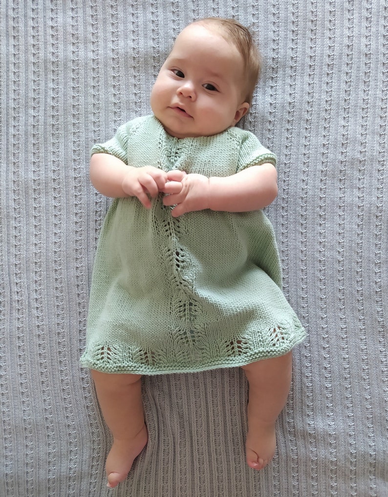 Spring Blossoms Baby Dress Knitting Pattern Baby Dress Pattern PDF Knitting Pattern 0-24 months image 2