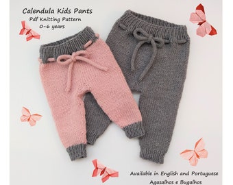 Calendula Kids Pants Knitting Pattern | Kids Pants Pattern | PDF Knitting Pattern | 0-6 Years