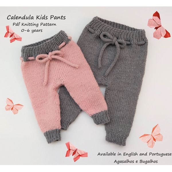 Calendula Kids Pants Knitting Pattern | Kids Pants Pattern | PDF Knitting Pattern | 0-6 Years