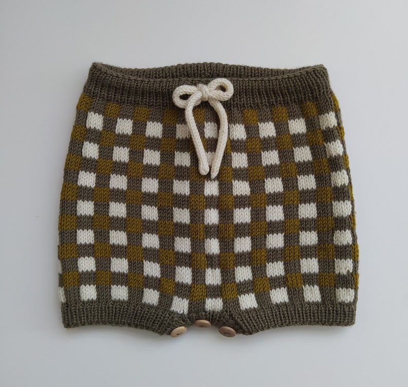 Gingham Baby Bloomers and Romper Knitting Pattern Baby Shorts Pattern PDF Knitting Pattern 0-24 Months image 5