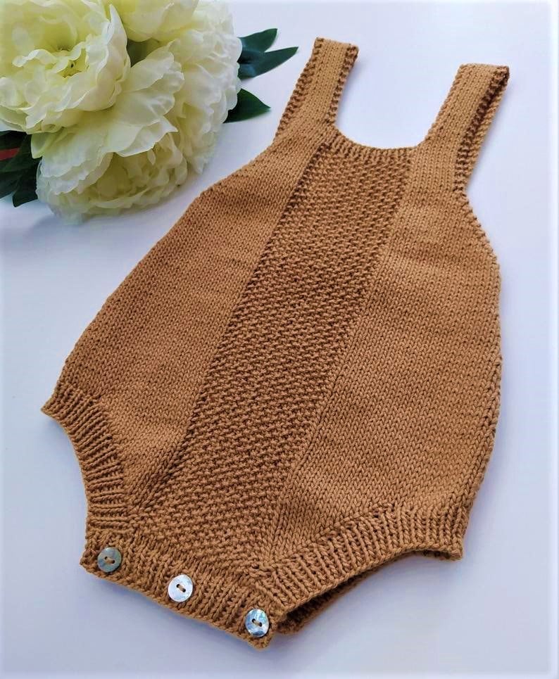 Spring Duo Baby Romper Knitting Pattern Baby Romper PDF Knitting Pattern 0-24 months image 8