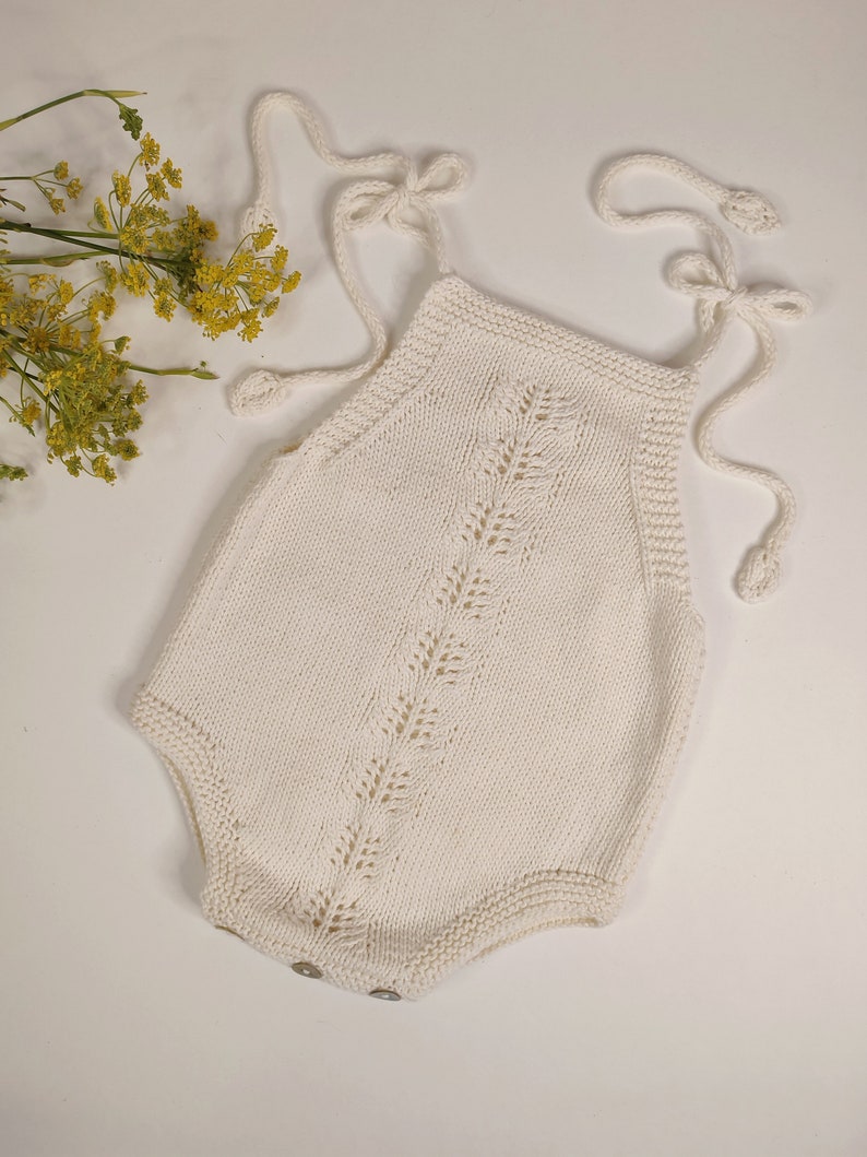 Spring Blossoms Baby Romper Knitting Pattern and Bonnet Baby Romper and Bonnet PDF Knitting Pattern 0-24 months image 8