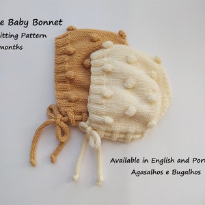 PDF Knitting Pattern Bobble Baby Bonnet Knitting Pattern 0-24 Months image 1