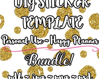 DIY Planner Sticker TEMPLATE! | Full Planner Sticker Editable Kit! // Happy Planner {Personal Use}