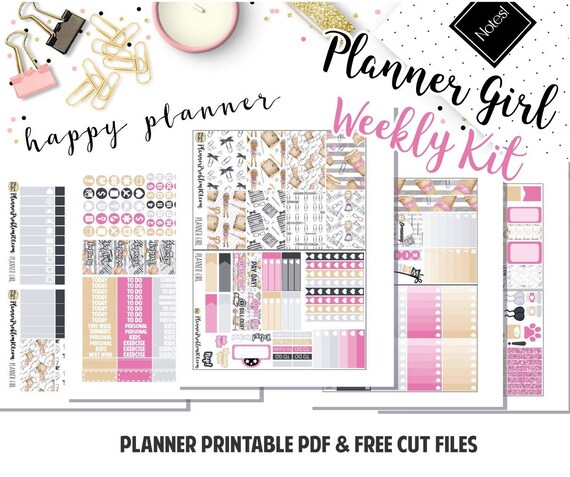 planner girl printable weekly planner kit 5 pages etsy