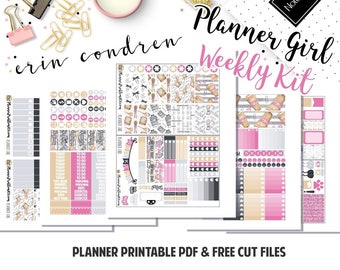 Planner Girl! // Printable Weekly Planner Kit// 5 Pages // Fits Erin Condren Vertical// Included: JPG, PDF, Cut File | PlannerProblem