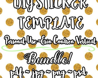 DIY Planner Sticker Template! | Full Planner Sticker Editable Kit! // Erin Condren Vertical {Personal Use}