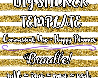DIY Planner Sticker Template! | Full Planner Sticker Editable Kit! // Happy Planner {COMMERCIAL Use}