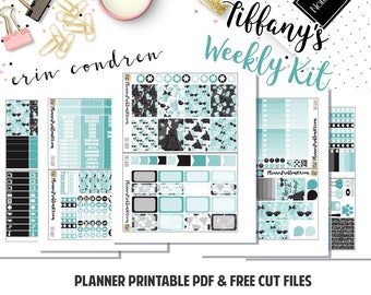 Tiffany's! // Printable Weekly Planner Kit// 5 Pages // Fits Erin Condren Vertical// Included: JPG, PDF, Cut File | PlannerProblem
