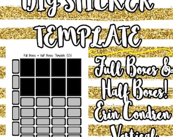 DIY Planner Sticker TEMPLATE! | Full Boxes & Half Boxes! // Erin Condren Vertical