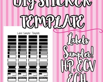 DIY Planner Sticker TEMPLATE! | 14 Styles of Labels! // Fits in any 1.5" Wide Planner {Personal Use}