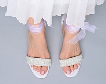 Block heel wedding white leather sandals, Handmade wedding shoes, Bridal heels, Wedding heels, White leather wedding shoes - BY YOUR SIDE