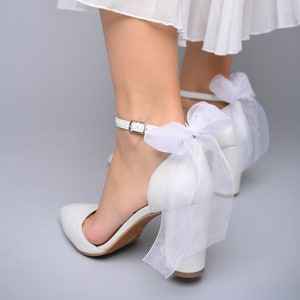 Wedding shoes for bride, Pointed Toe Dorsay High Heels, Bridal shoes block heel, Wedding block heels, Gift for her - Fairytale on the heel