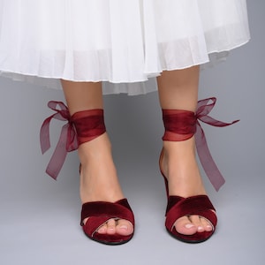 Burgundy Velvet Shoes, Dark Red Bridal Shoes, Burgundy Wedding Shoes, Dark Red High Heels, Dark Red Velvet Shoes, Burgundy Bridal Heels,SALE