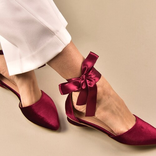 LAutre Chose Leather Lace-up Shoes in Maroon Purple Womens Shoes Flats and flat shoes Lace Up shoes and boots 