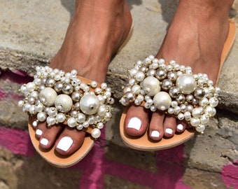 Pearl Wedding Shoes: Handmade Leather Bridal Shoes