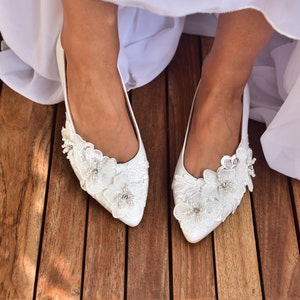 Wedding Shoes flats, Bridal shoes for bride, Bridal shoes low heel, Wedding shoes lace, Bridal shoes for wedding - TELESTO