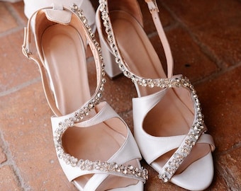 Ivory Wedding Shoes for bride: Bridal Shoes Block Heels