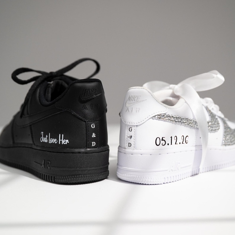 Custom Wedding Sneakers for Couple Air Force 1 – Bridal Sneakers for Men