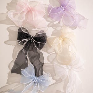 Organza Pearl Bow – Bridal Hair Clip, Wedding Accessory