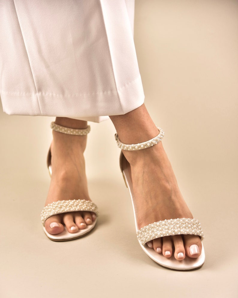 wedding sandals pearl