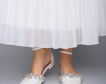 White Bridal Ballet Flats: Handmade Wedding Shoes