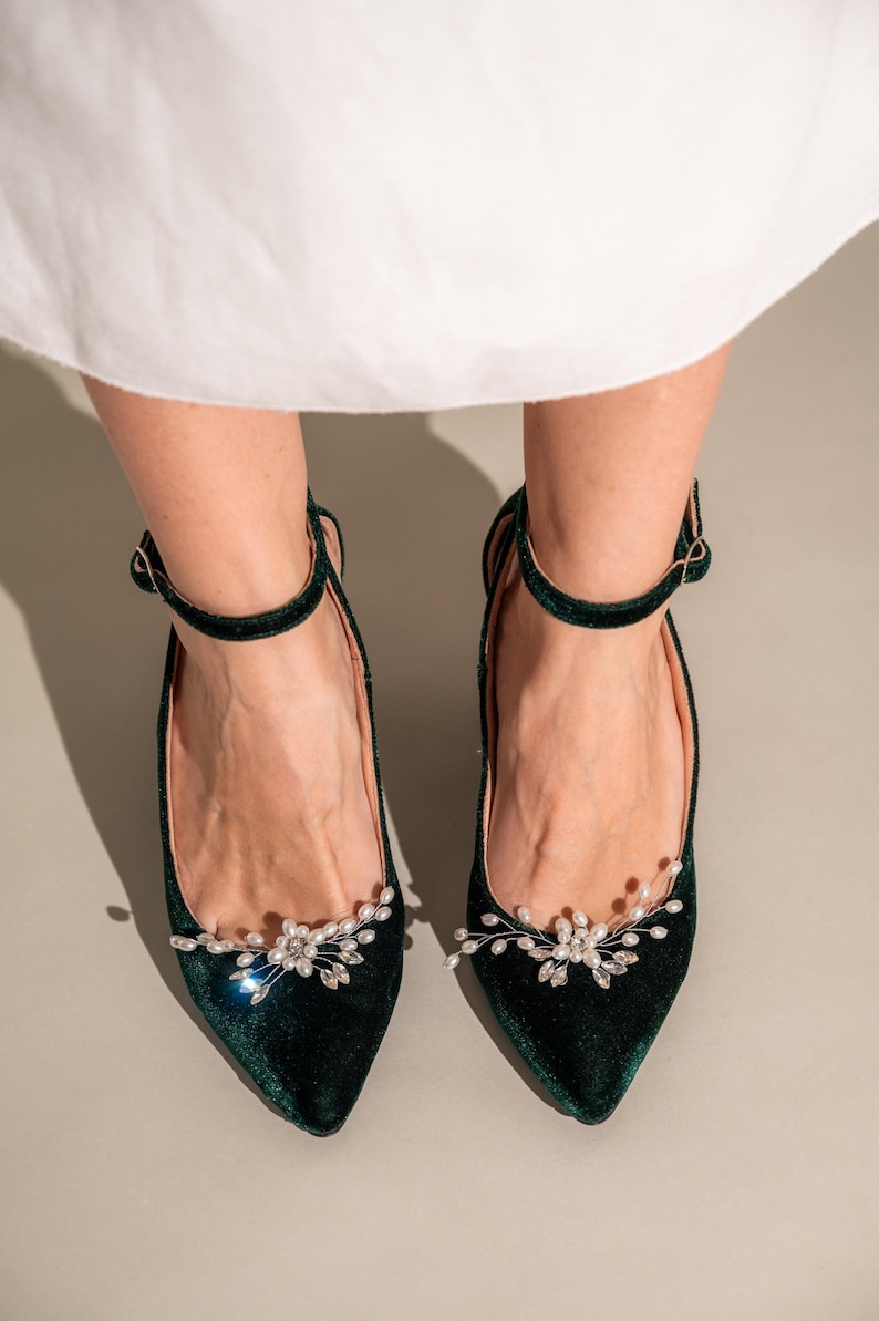 Emerald Green Velvet Wedding Shoes