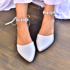 Bridal shoes low heel, Flat Wedding Shoes, Wedding Flats, Comfortable Wedding shoes, Bridal shoes something blue, Shoes for wedding-Farfalle