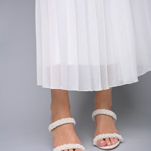 YWXYMGE Pearl Bridal Sandals – Open Toe Wedding Shoes With 3-Inch Block Heel, Ankle Strap & Beaded Design For Bride - View #4
