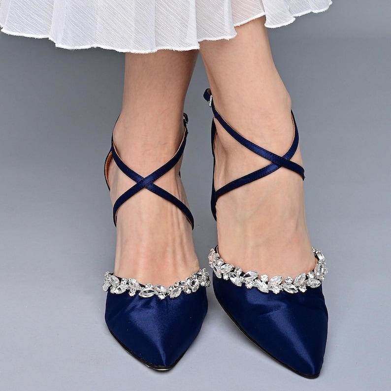 Blue Wedding Shoes: Satin Bridal Shoes Pointed Toe - Etsy Portugal Blue Wedding Shoes: Satin Bridal Shoes Pointed Toe - Etsy Portugal
