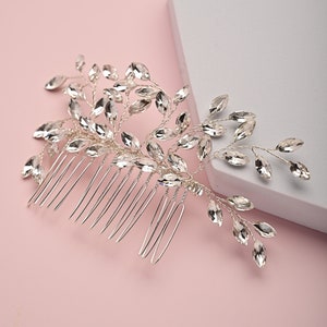 Crystal Rhinestone Wedding Hair Comb: Silver Bridal Accessory