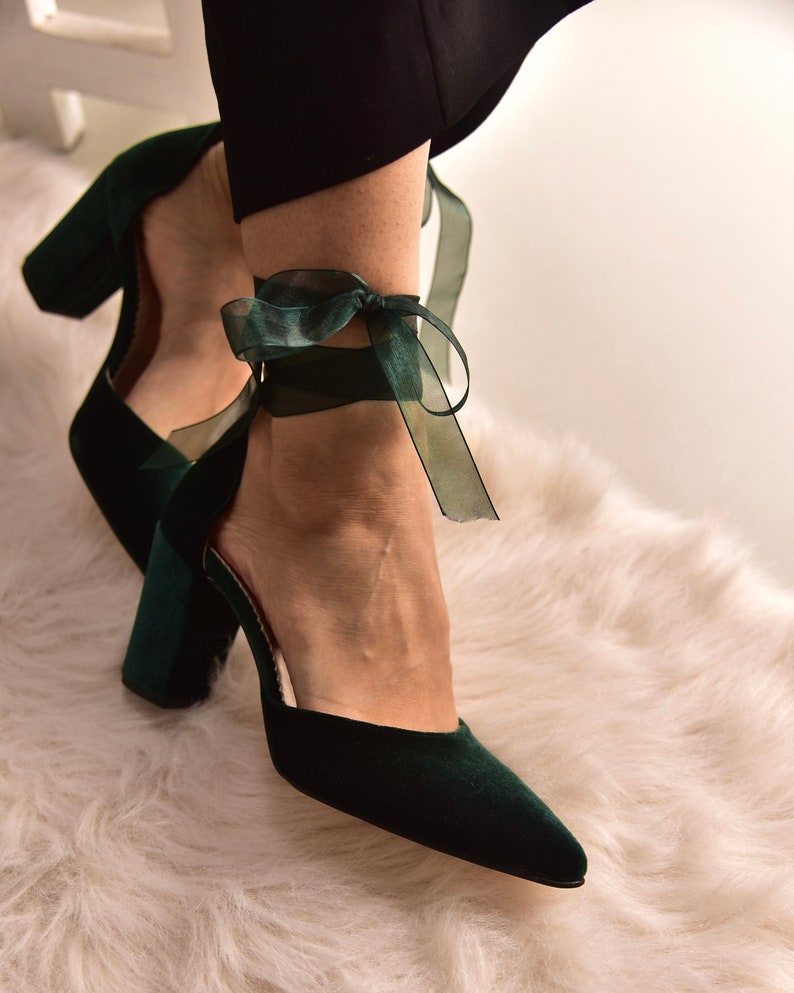 dark green heels