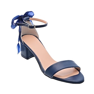 SALE Navy blue wedding shoes, Bridesmaids shoes, Shoes for bride, Wedding sandals, Sandals for brides - Fairytale on the heel