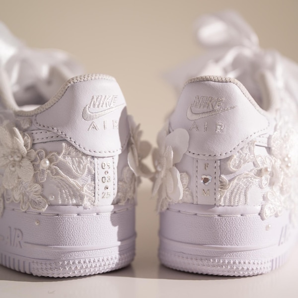 Wedding Sneakers Air Force 1 Personalizadas – Zapatillas de Novia a Medida, Elegantes y Cómodas en Color Blanco
