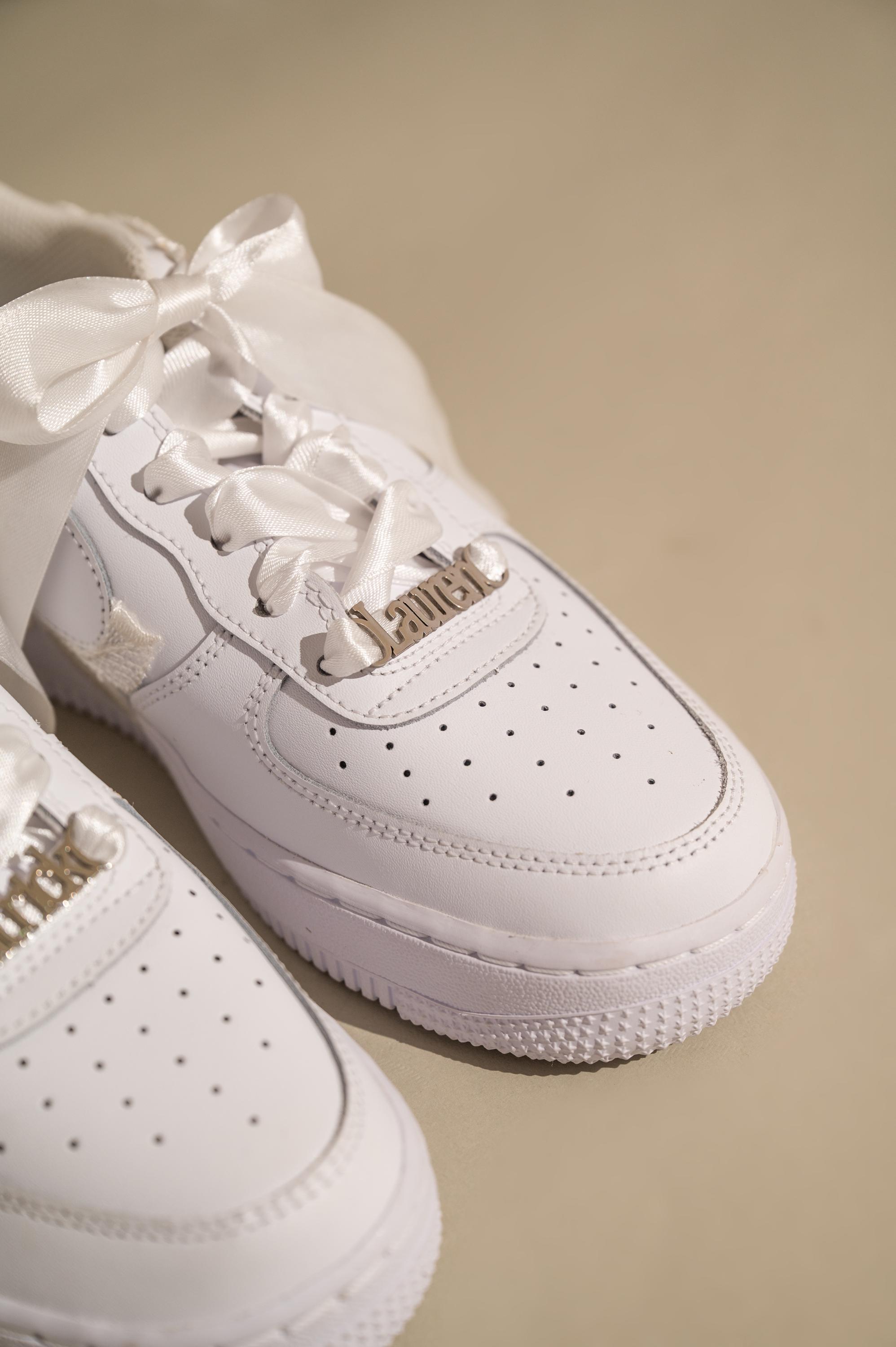 Personalize Bridal Sneakers With Lace Air Force 1 – Custom AF1 Wedding ...