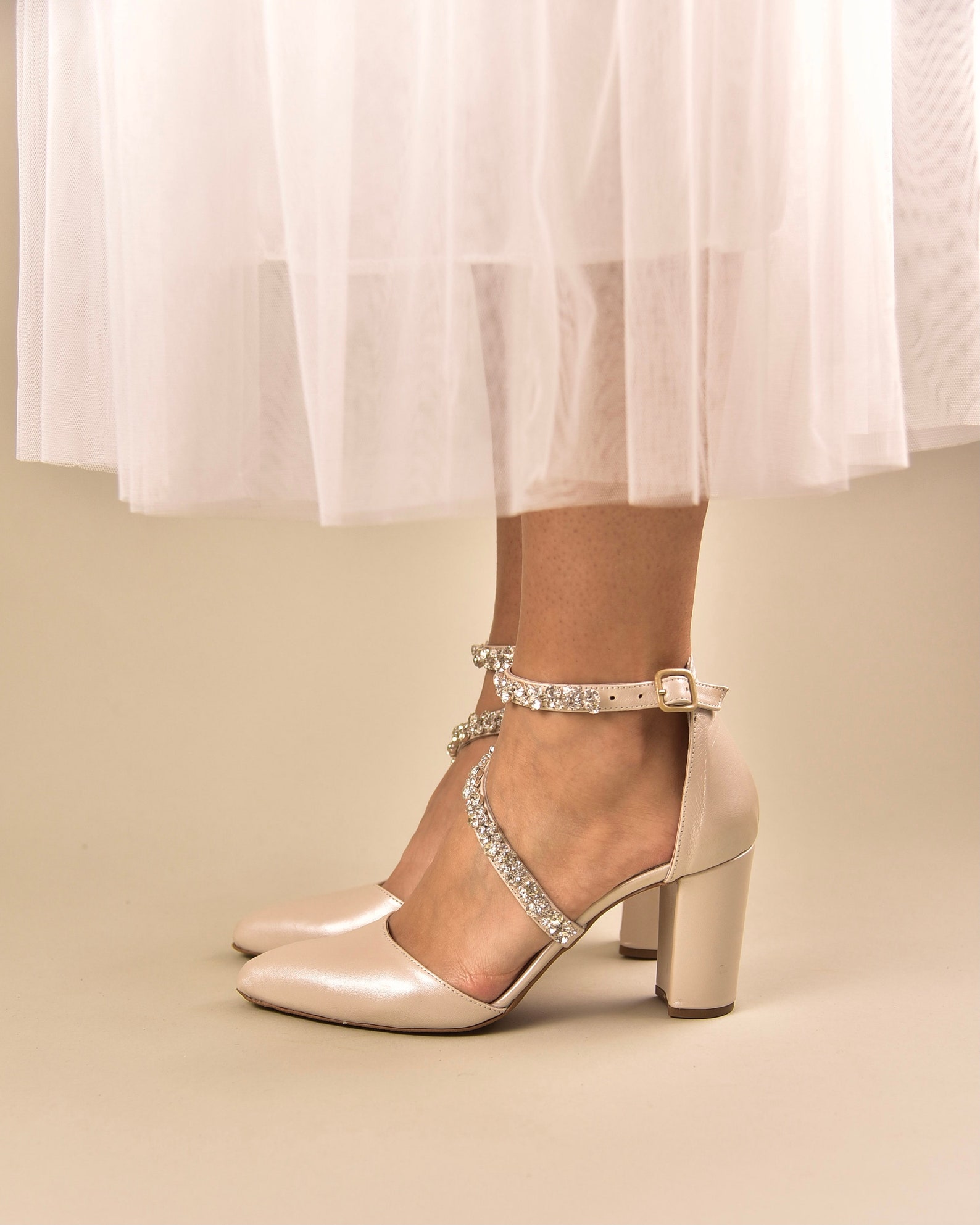 simple ivory wedding shoes