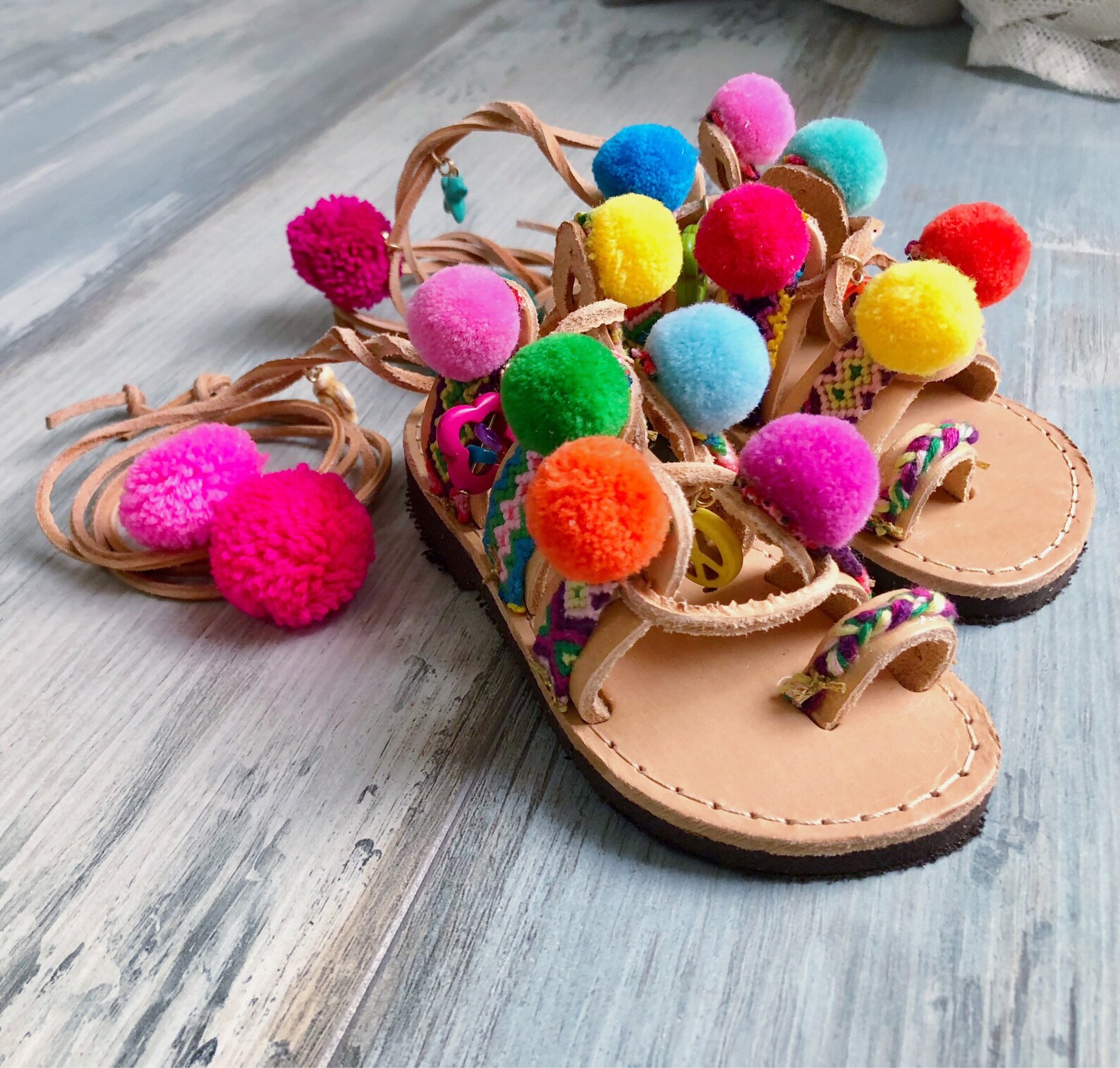 pom pom sandals amazon