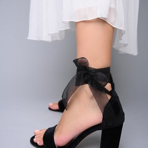 velvet block heel