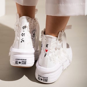 Converse de Mariée Blanches – Baskets de Mariage à Dentelle et Plateforme