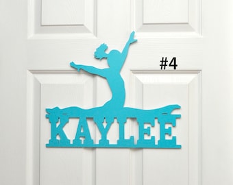 Gymnast Wall Door Sign, Personalized Name, Gymnastics Wall Hanging Decoration 4