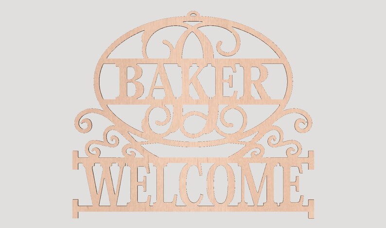 Personalized Monogram Oval Welcome Door Hanger