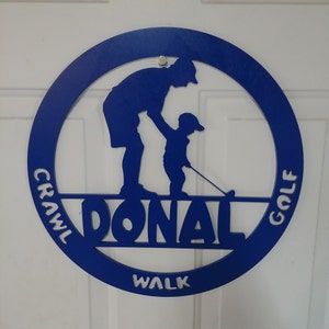 Golf Wall Door Name Hanger, Kids Room, Crawl Walk Golf