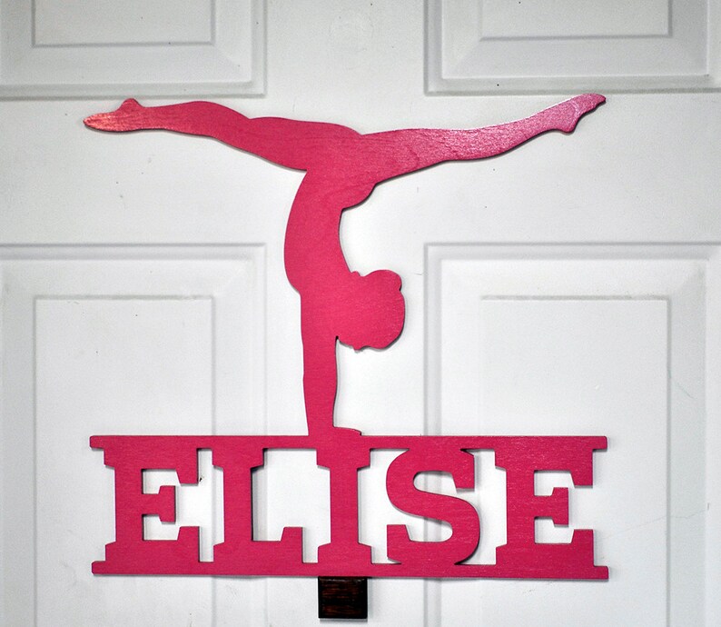 Gymnast Wall Door Hanging Personalized Name Gymnastics Sign Etsy