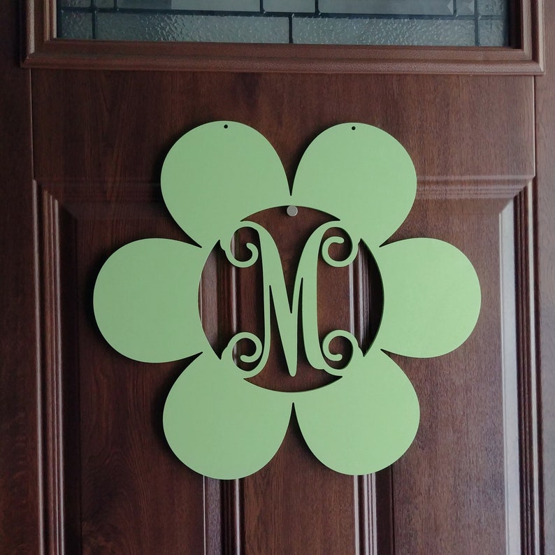 Spring Summer Custom Monogram Flower Door Wall Hanging Etsy
