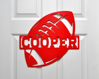 Football Wall Door Hanger, Personalized Name Custom Sports Sign
